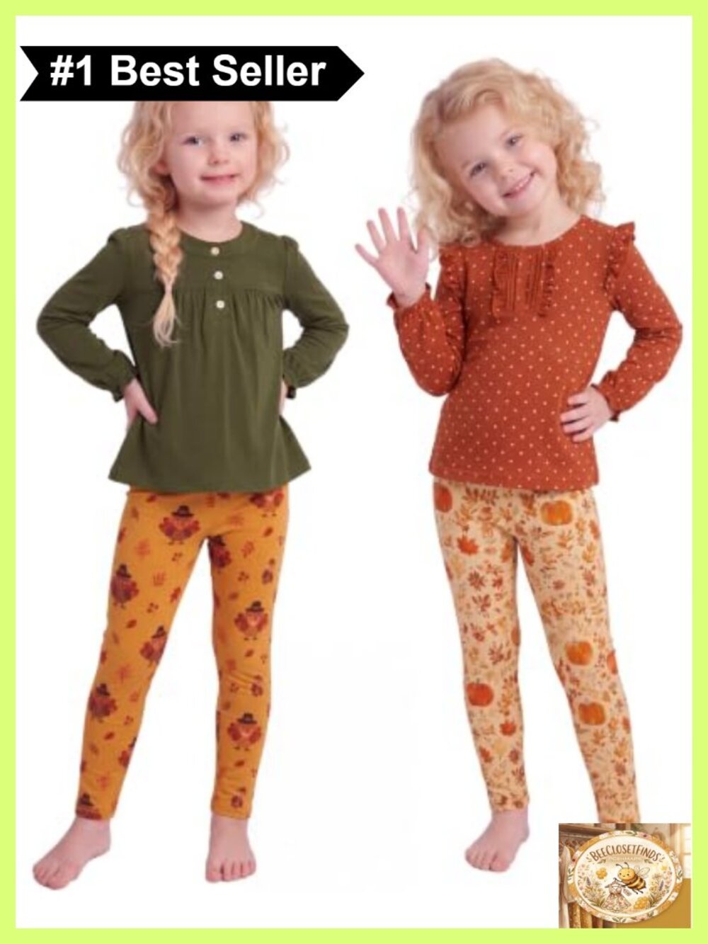 Toddler Girls 2 Piece Outfit Set Ruffle Sleeve Bow Fall